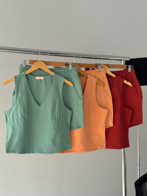 Conjunto Alfaiataria Short e Blusa Madrid